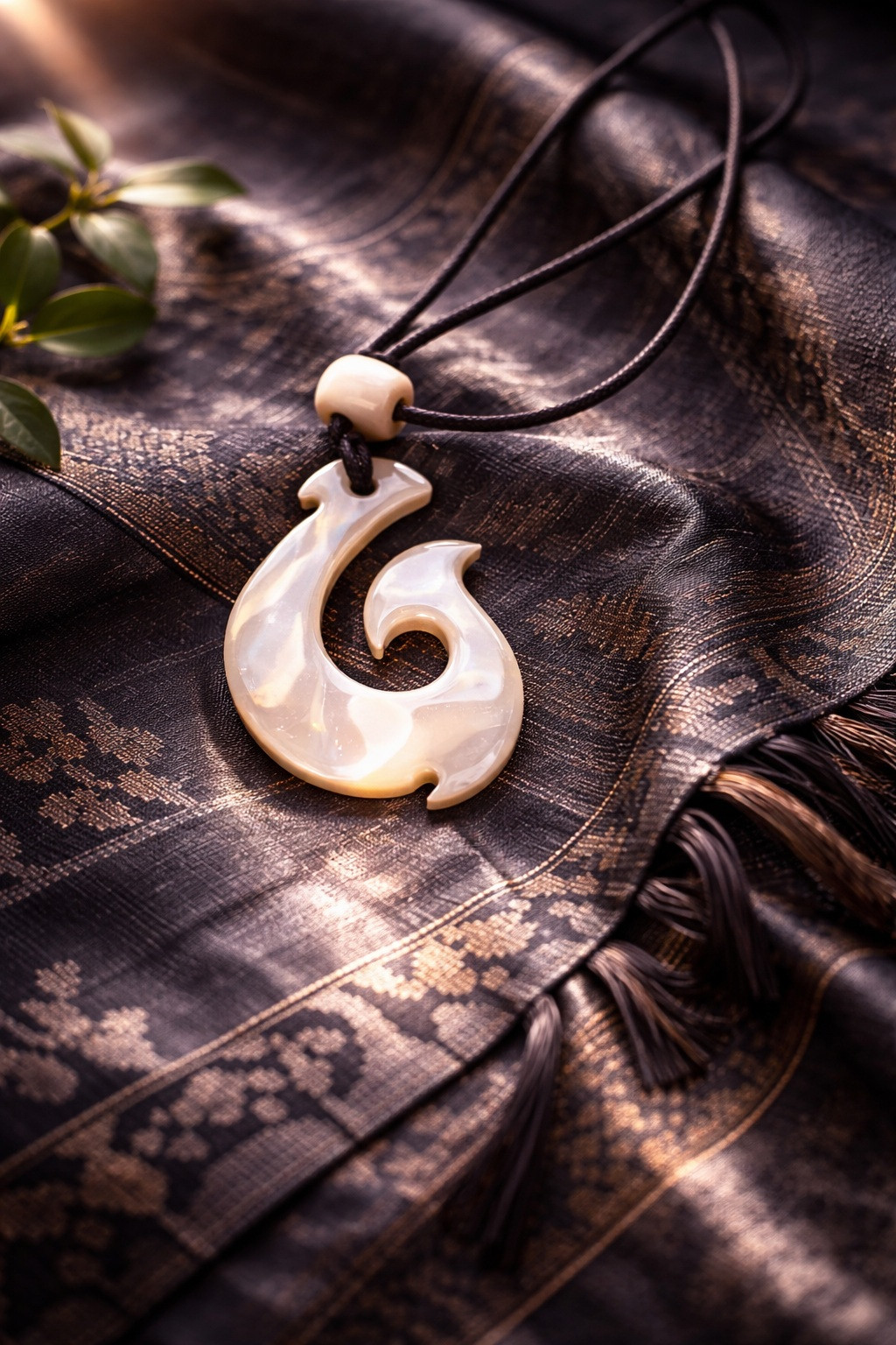 ヤコウガイ フィッシュフック ペンダント – 海の守りモチーフ –