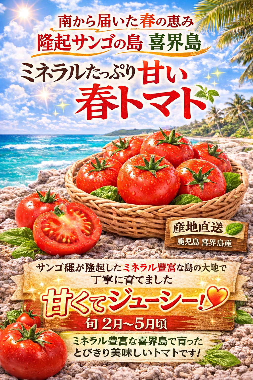 喜界島ミネラル春トマト（増田農園)スタンドバッグ