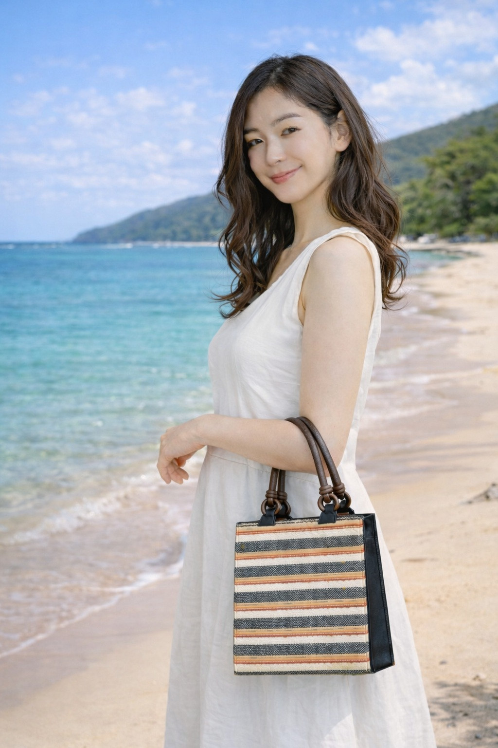 大島紬裂き織バッグ「紬の記憶」